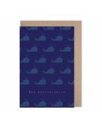 Carte anniversaire baleine bleue